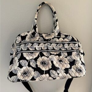 Vera Bradley Weekender Tote Duffle Bag - retired 2012 Camellia Floral Grey Black